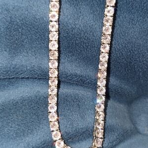 Elegant Silver Tennis Necklace 17 Inch Perfect For The Holidays!